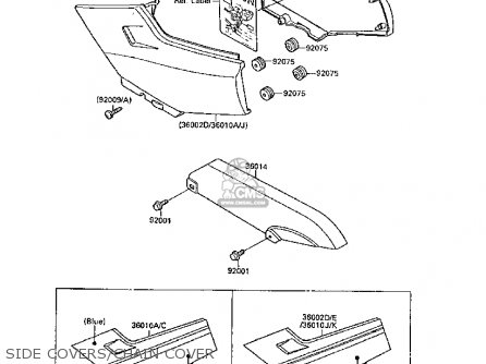 SIDE COVERS/CHAIN COVER - EX250F2 GPX250R 1988 UNITED KINGDOM