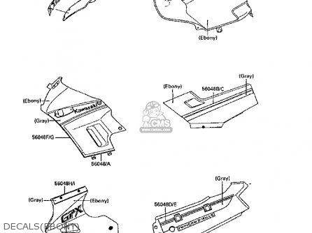 DECALS(EBONY) - EX250F2 GPX250R 1988 UNITED KINGDOM