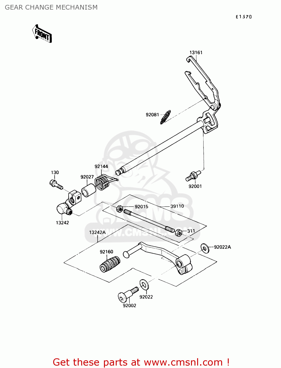 GEAR CHANGE MECHANISM EX250F2 NINJA 250R 1988 USA CALIFORNIA CANADA