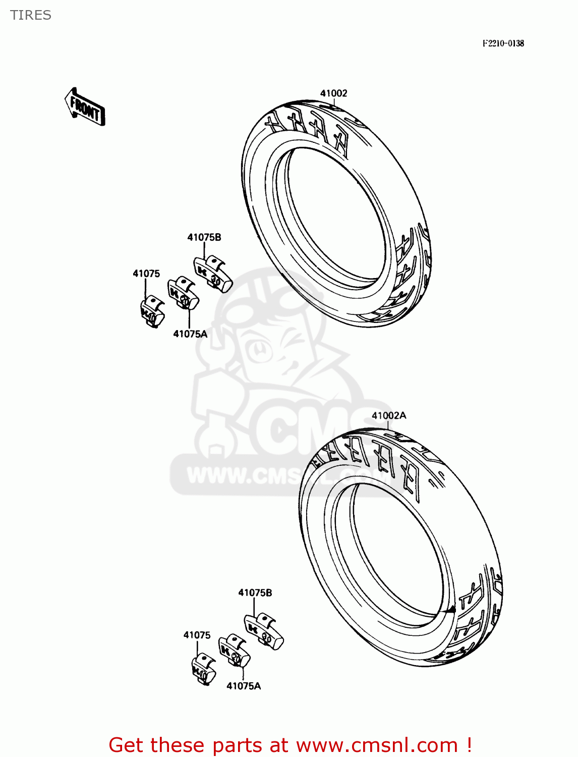 TIRES EX250F2 NINJA 250R 1988 USA CALIFORNIA CANADA