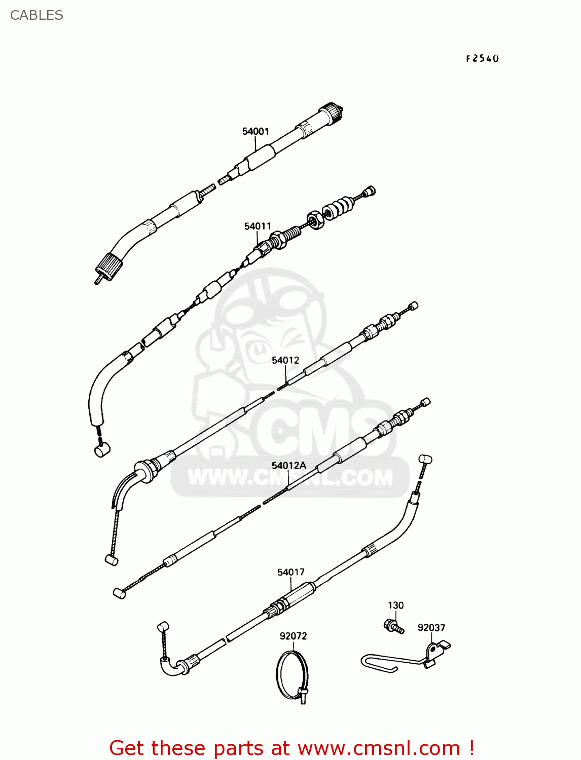 CABLES EX250F2 NINJA 250R 1988 USA CALIFORNIA CANADA