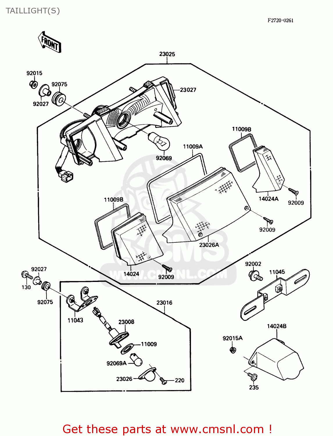 TAILLIGHT(S) EX250F2 NINJA 250R 1988 USA CALIFORNIA CANADA