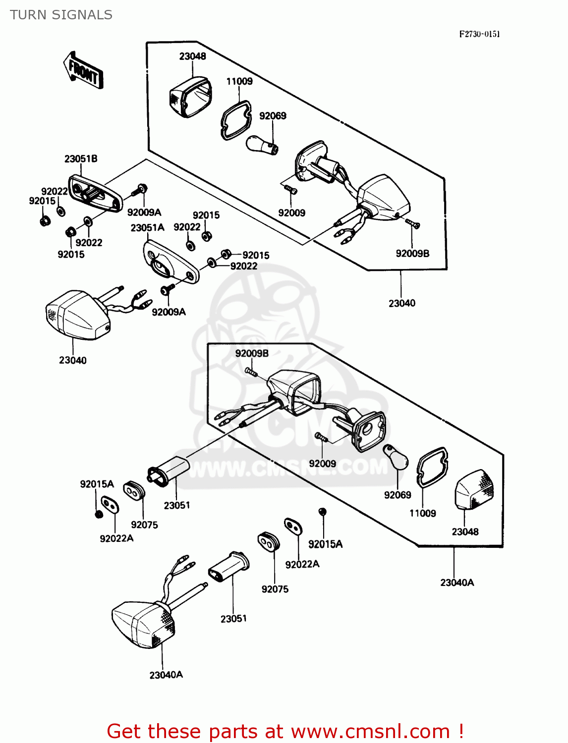 TURN SIGNALS EX250F2 NINJA 250R 1988 USA CALIFORNIA CANADA