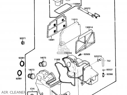 AIR CLEANER - EX250F2 NINJA 250R 1988 USA CALIFORNIA CANADA