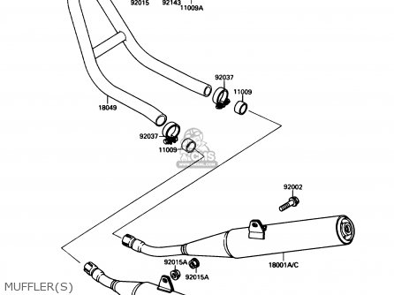 MUFFLER(S) - EX250F2 NINJA 250R 1988 USA CALIFORNIA CANADA
