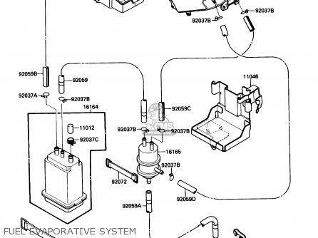 FUEL EVAPORATIVE SYSTEM - EX250F2 NINJA 250R 1988 USA CALIFORNIA CANADA