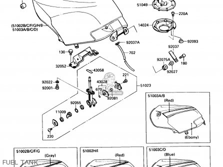 FUEL TANK - EX250F2 NINJA 250R 1988 USA CALIFORNIA CANADA