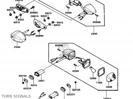 TURN SIGNALS - EX250F2 NINJA 250R 1988 USA CALIFORNIA CANADA
