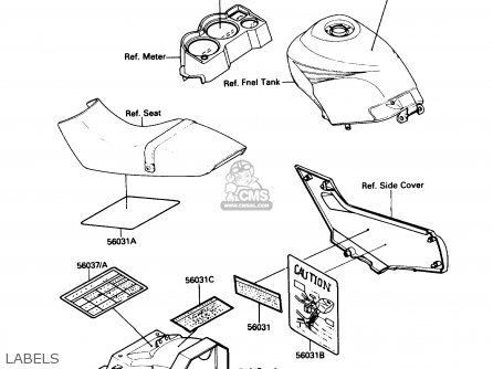 LABELS - EX250F2 NINJA 250R 1988 USA CALIFORNIA CANADA