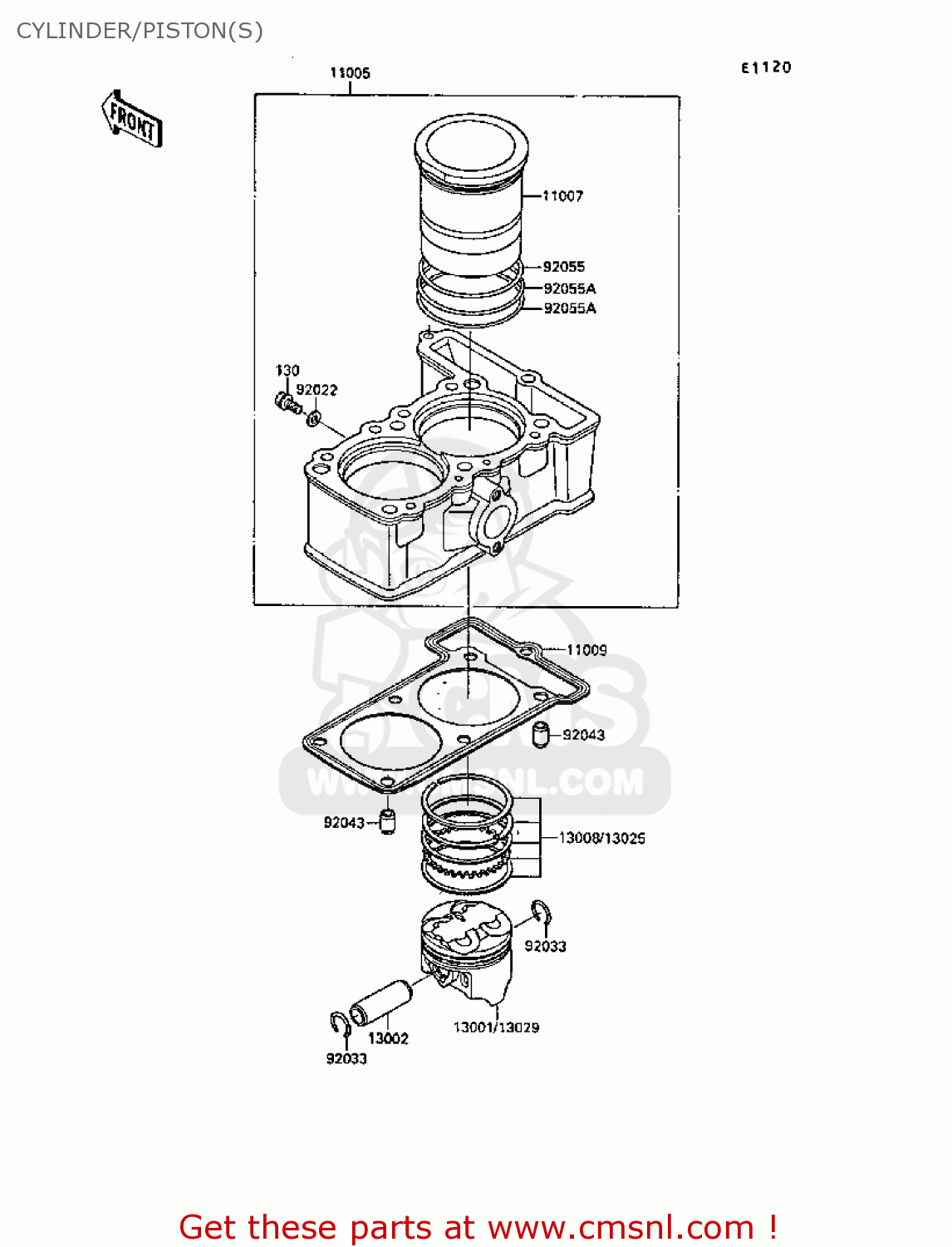 CYLINDER/PISTON(S) EX250F3 GPX250R 1989 EUROPE UK