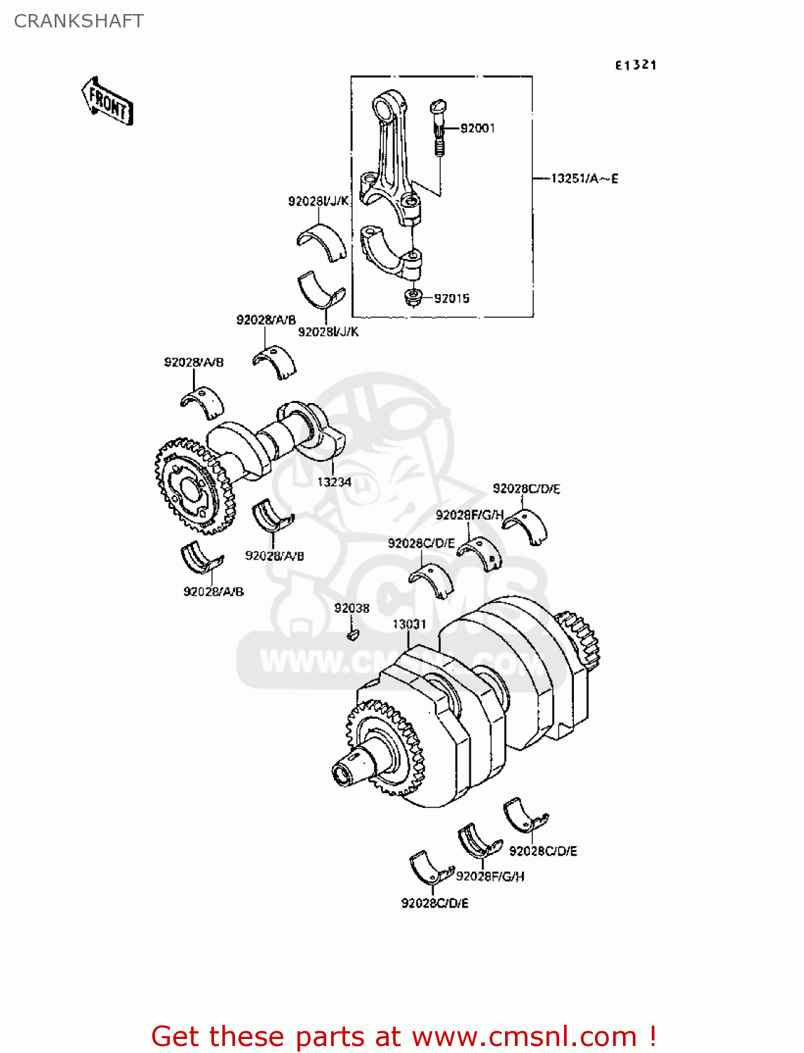 CRANKSHAFT EX250F3 GPX250R 1989 EUROPE UK