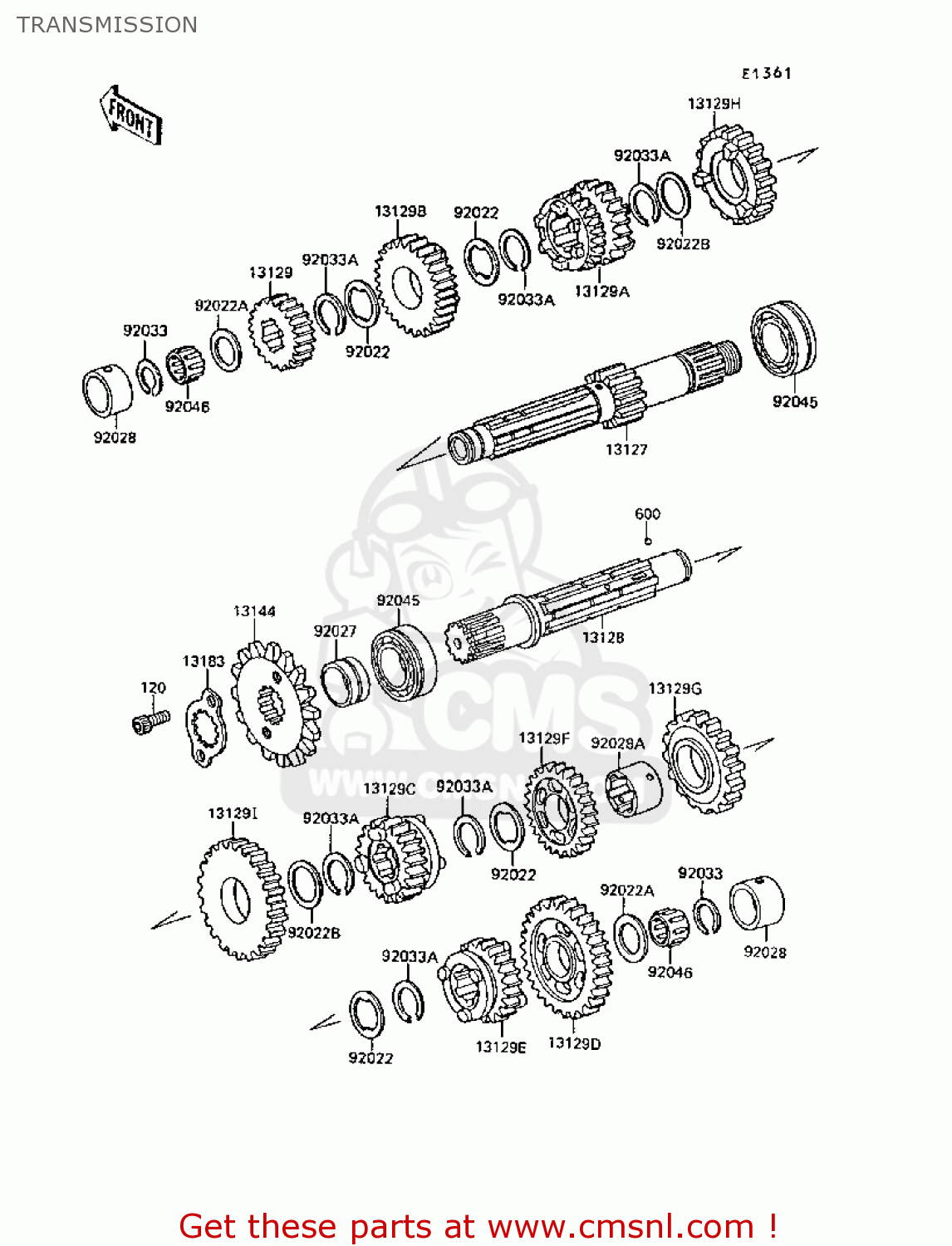 TRANSMISSION EX250F3 GPX250R 1989 EUROPE UK
