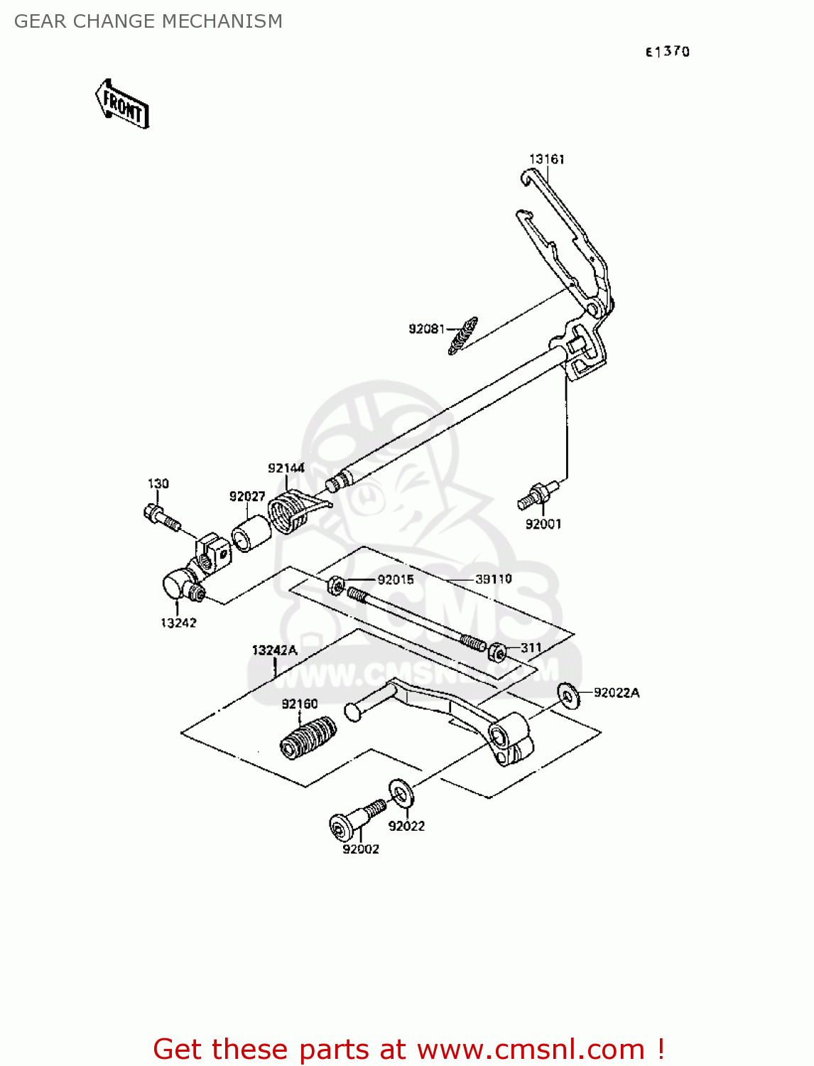 GEAR CHANGE MECHANISM EX250F3 GPX250R 1989 EUROPE UK