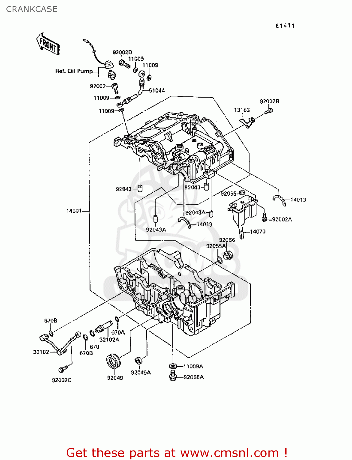 CRANKCASE EX250F3 GPX250R 1989 EUROPE UK