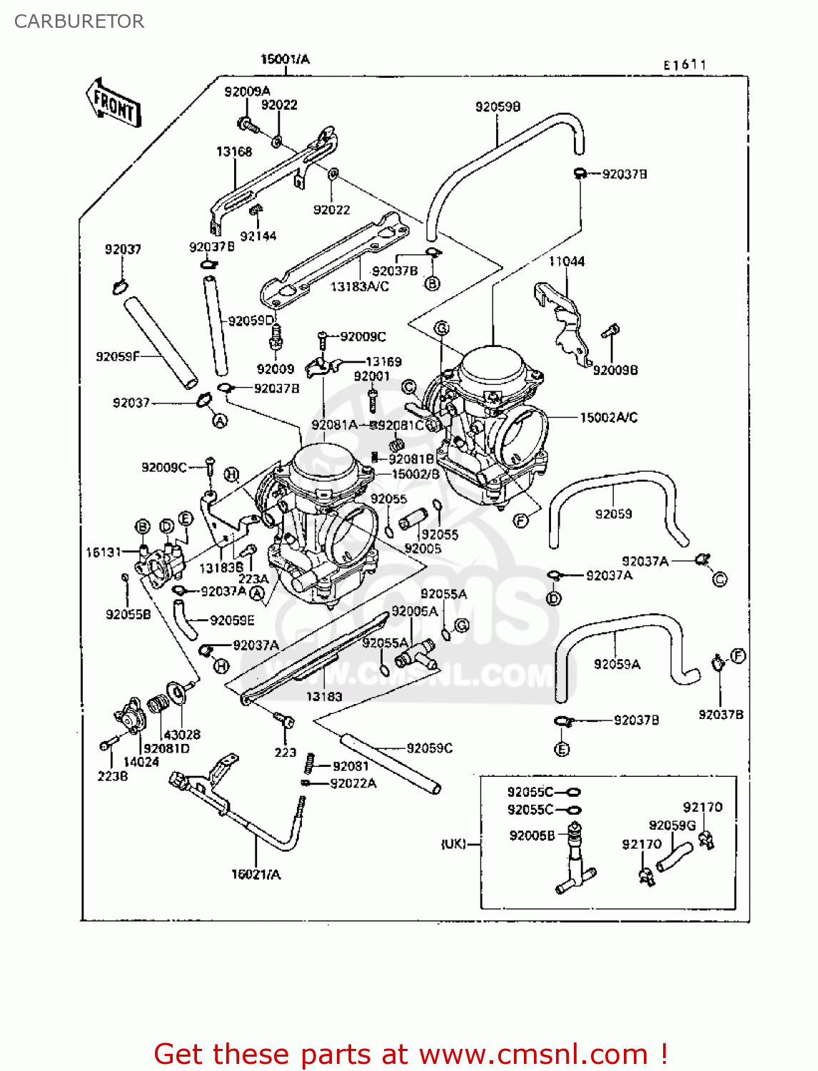CARBURETOR EX250F3 GPX250R 1989 EUROPE UK