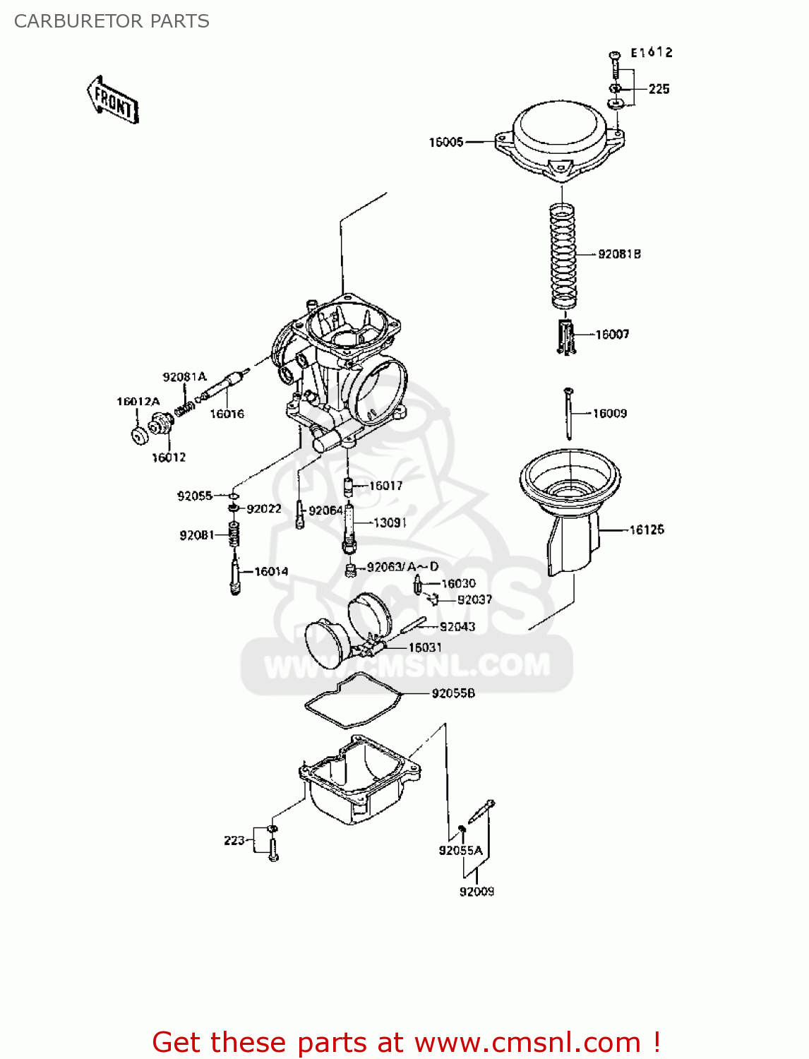 CARBURETOR PARTS EX250F3 GPX250R 1989 EUROPE UK