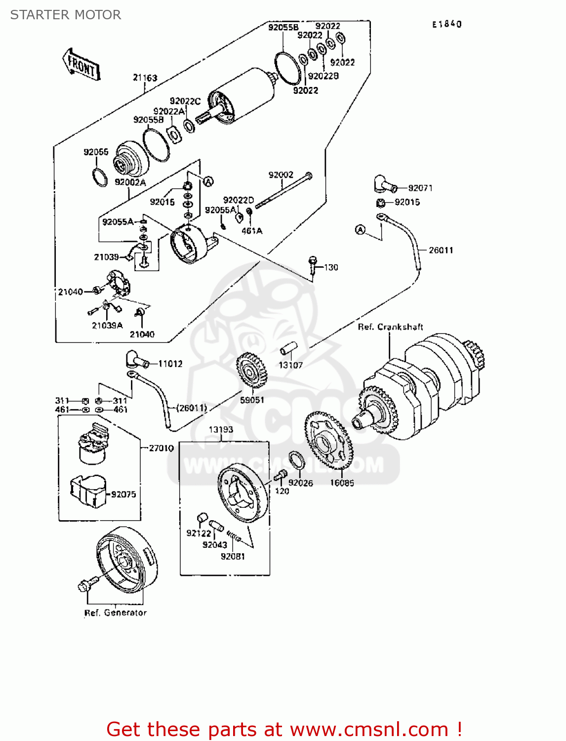 STARTER MOTOR EX250F3 GPX250R 1989 EUROPE UK