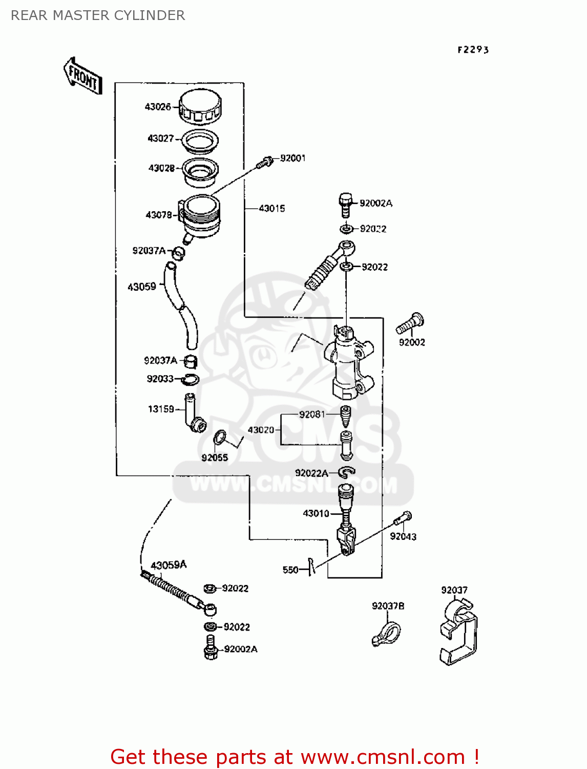 REAR MASTER CYLINDER EX250F3 GPX250R 1989 EUROPE UK