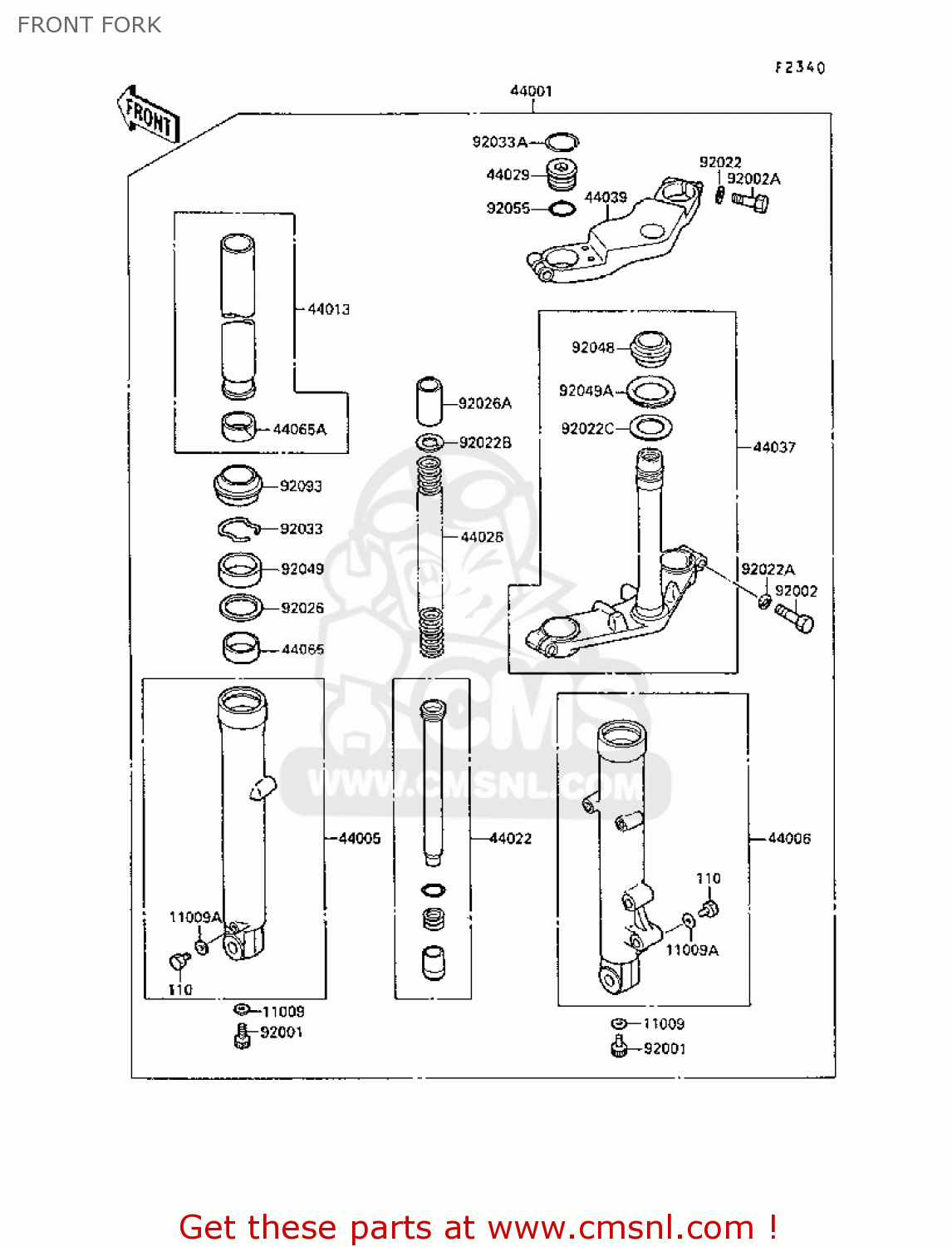 FRONT FORK EX250F3 GPX250R 1989 EUROPE UK