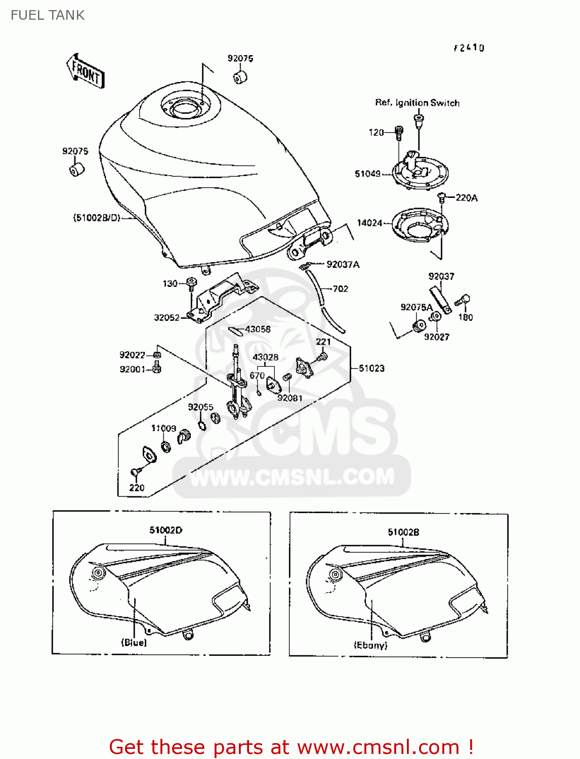 FUEL TANK EX250F3 GPX250R 1989 EUROPE UK