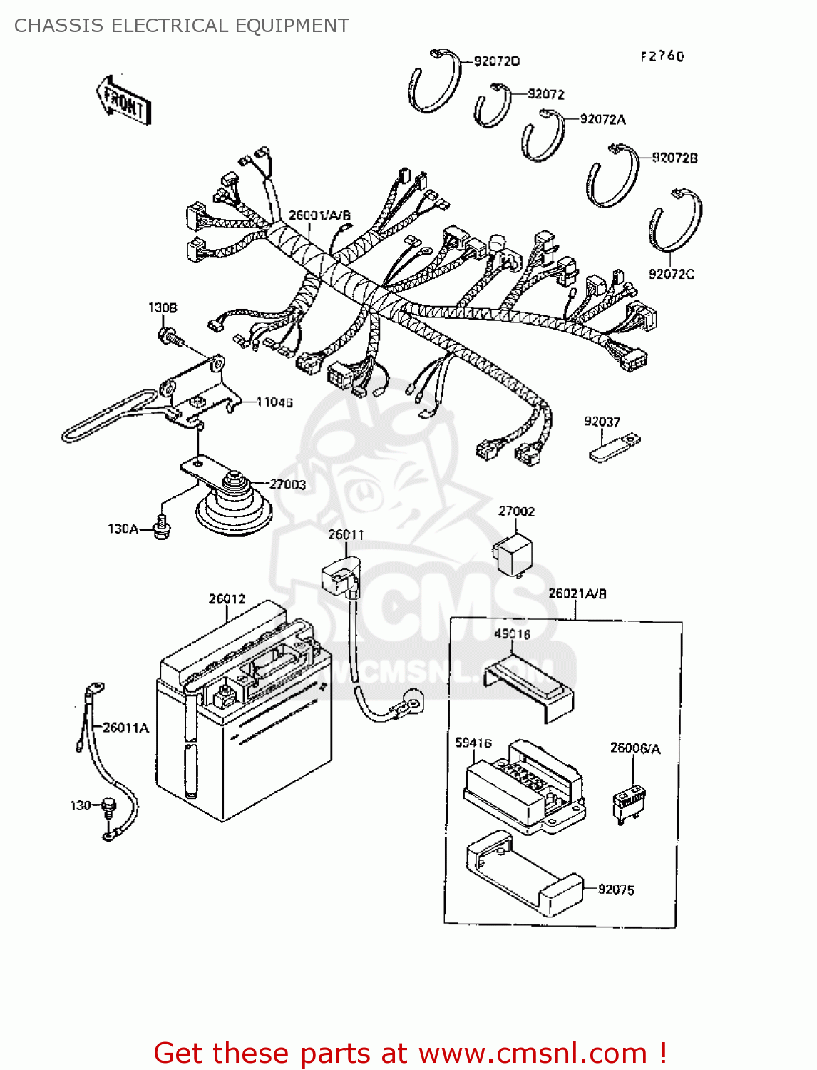 CHASSIS ELECTRICAL EQUIPMENT EX250F3 GPX250R 1989 EUROPE UK