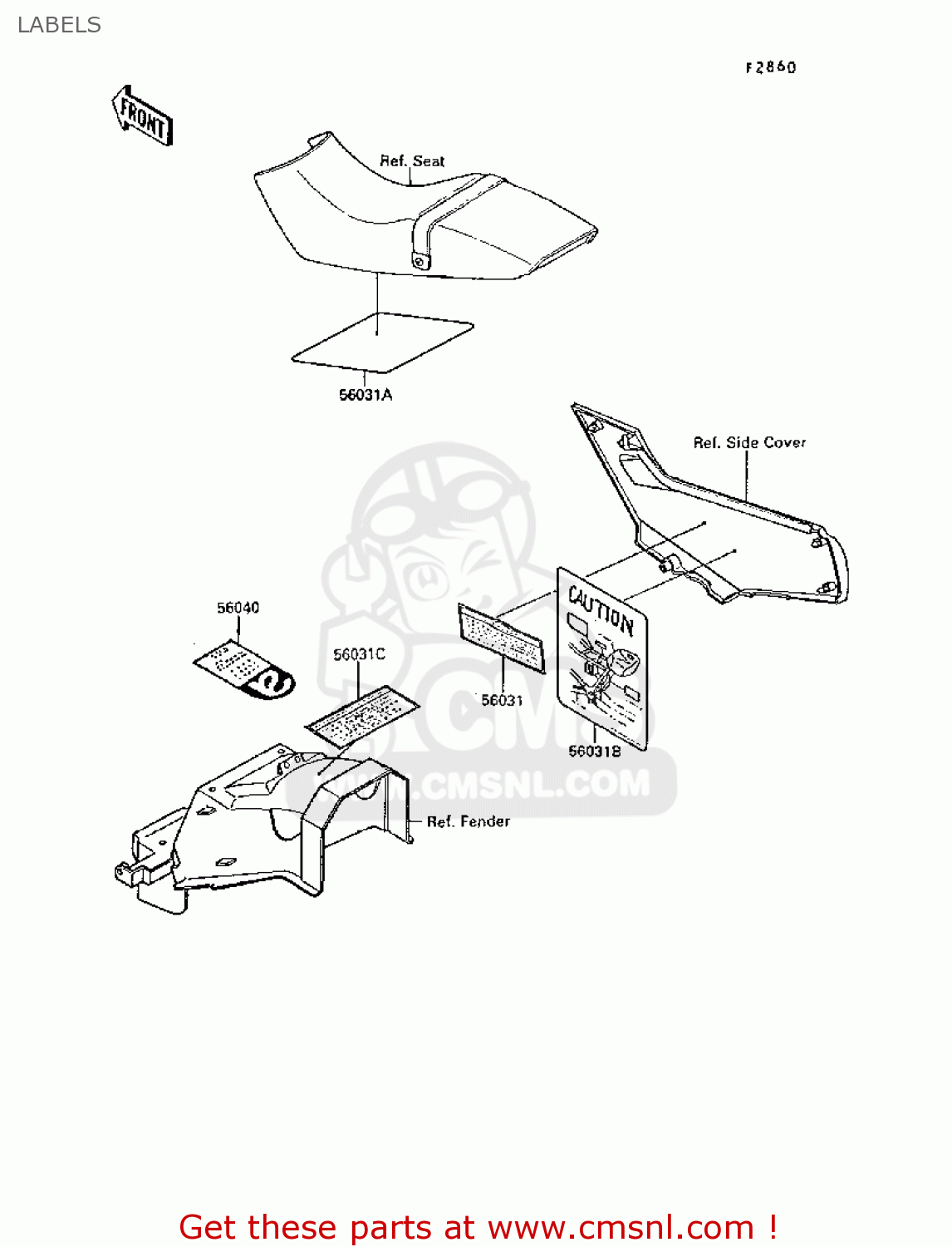 LABELS EX250F3 GPX250R 1989 EUROPE UK