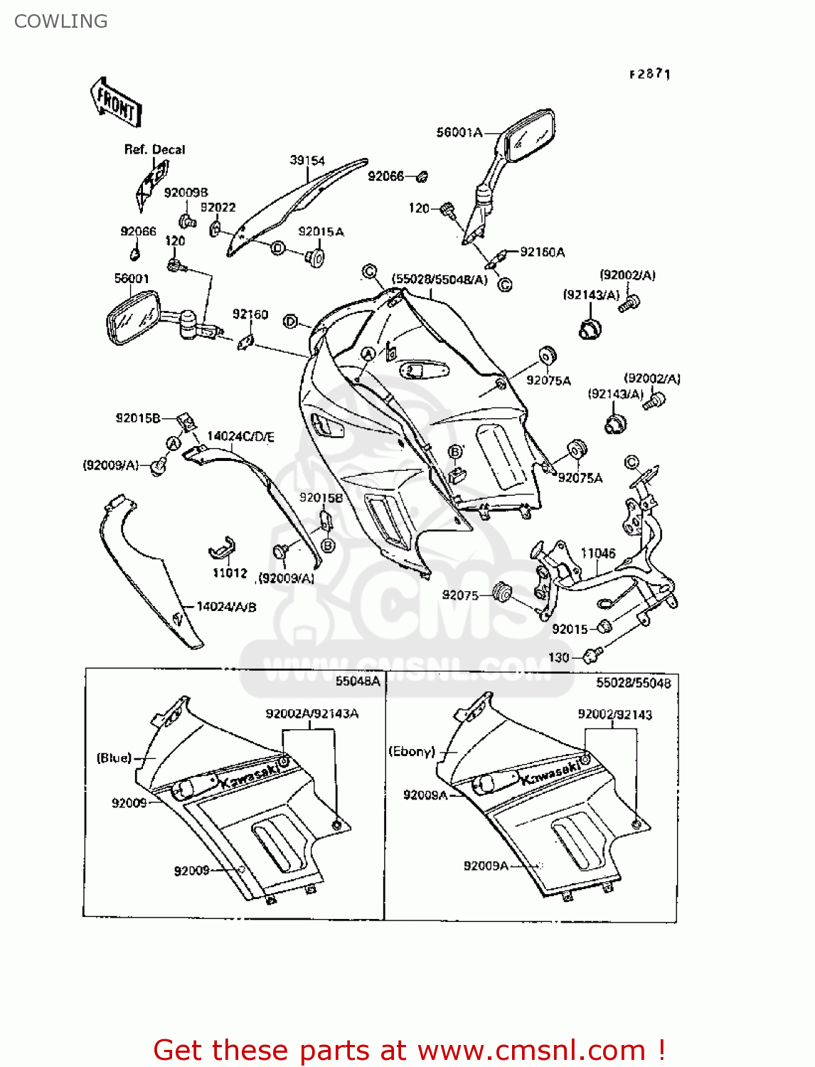 COWLING EX250F3 GPX250R 1989 EUROPE UK