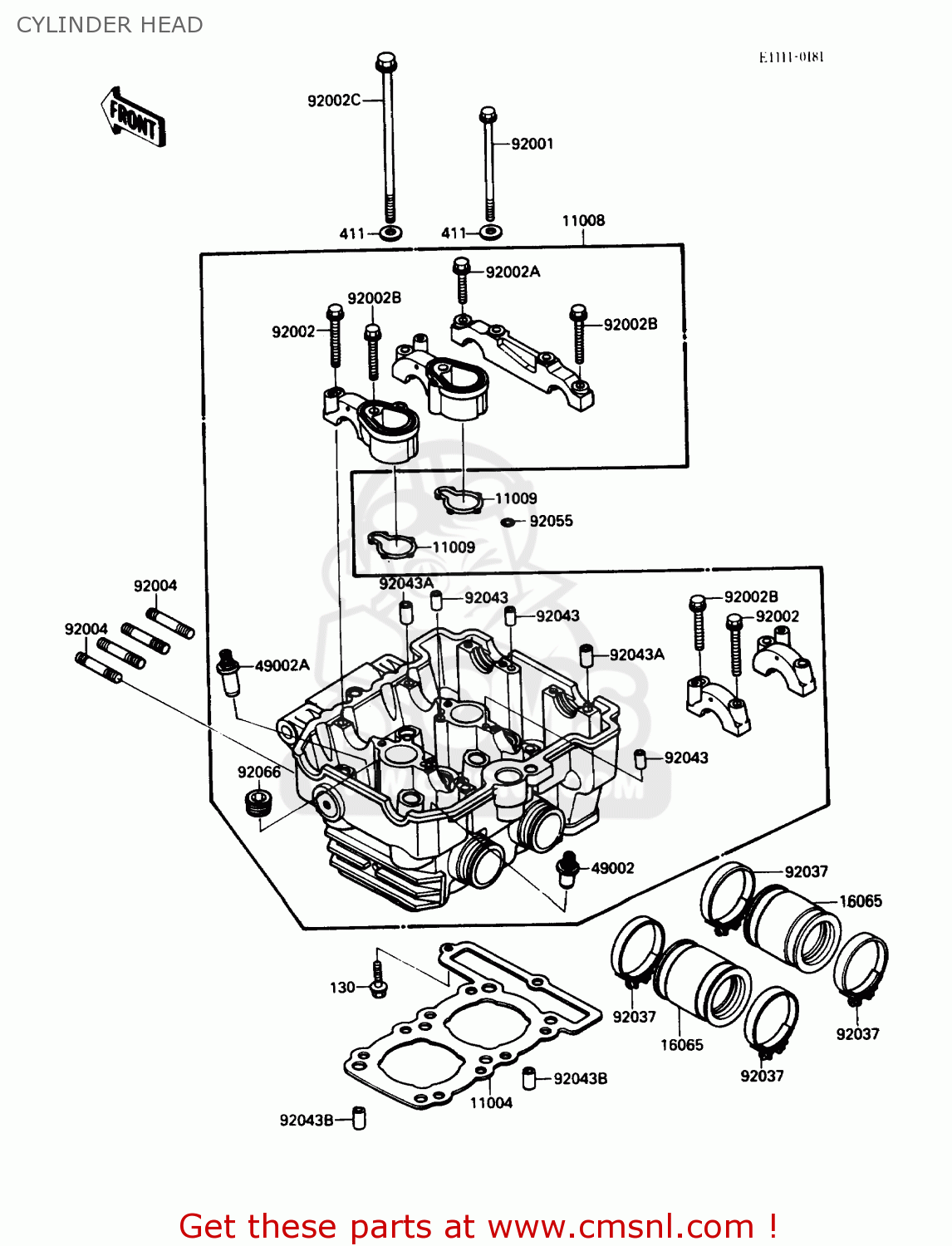 CYLINDER HEAD EX250F3 NINJA 250R 1989 USA CALIFORNIA CANADA