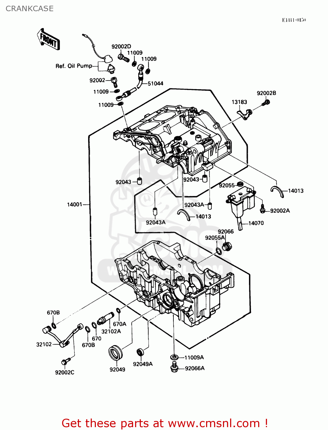 CRANKCASE EX250F3 NINJA 250R 1989 USA CALIFORNIA CANADA