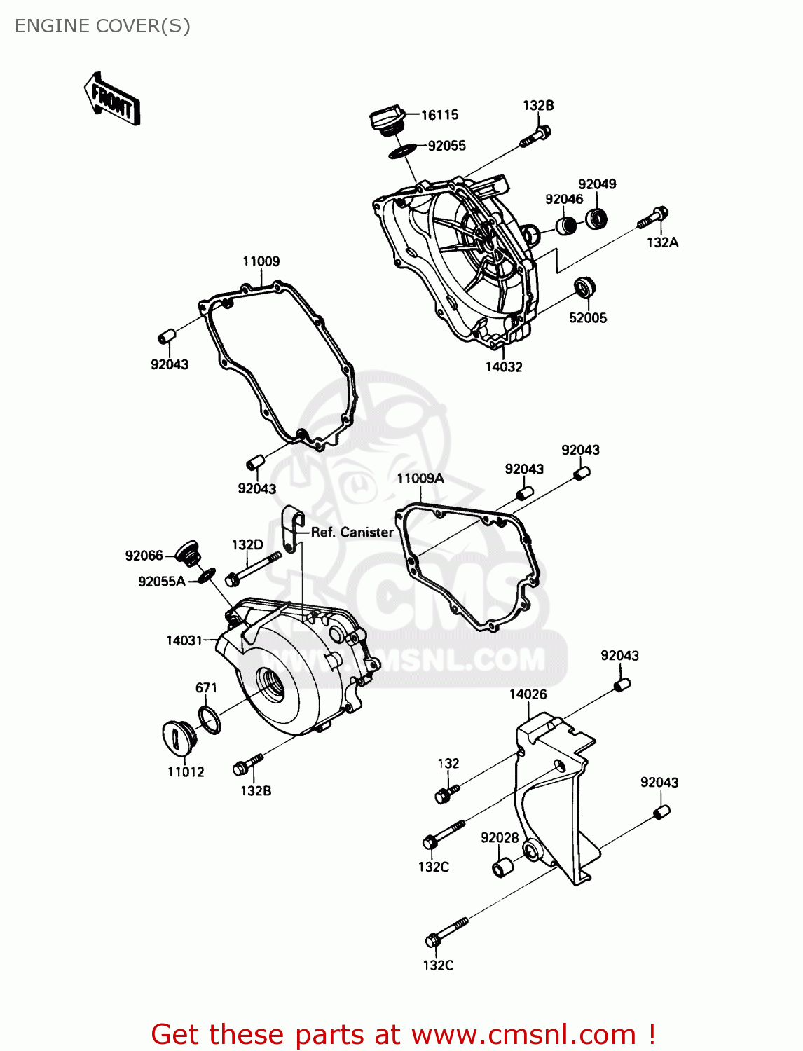 ENGINE COVER(S) EX250F3 NINJA 250R 1989 USA CALIFORNIA CANADA