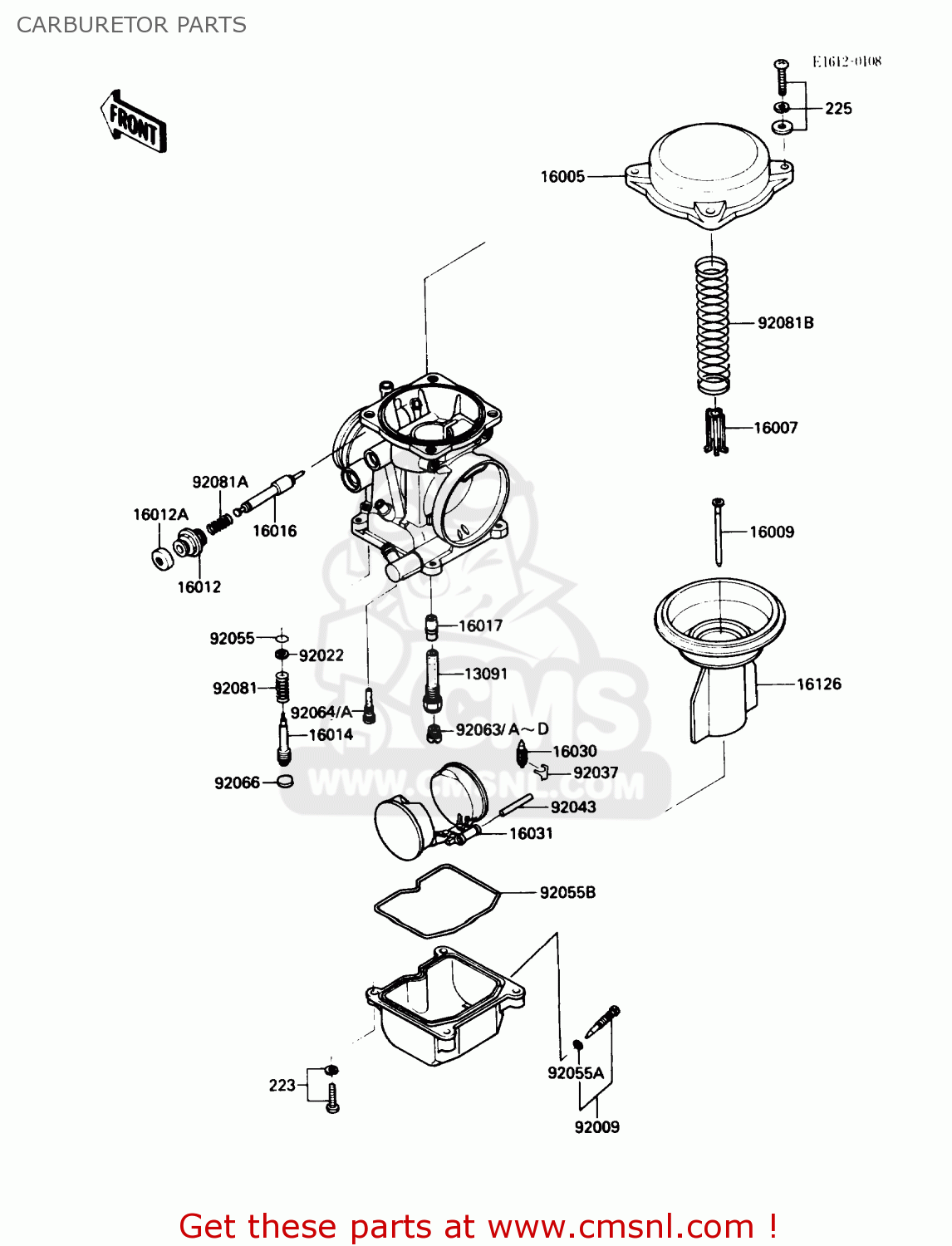 CARBURETOR PARTS EX250F3 NINJA 250R 1989 USA CALIFORNIA CANADA