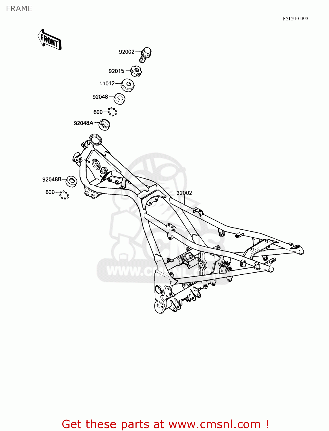 FRAME EX250F3 NINJA 250R 1989 USA CALIFORNIA CANADA