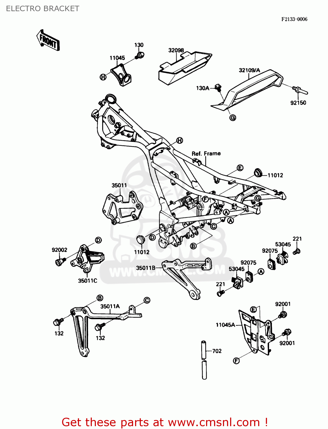 ELECTRO BRACKET EX250F3 NINJA 250R 1989 USA CALIFORNIA CANADA