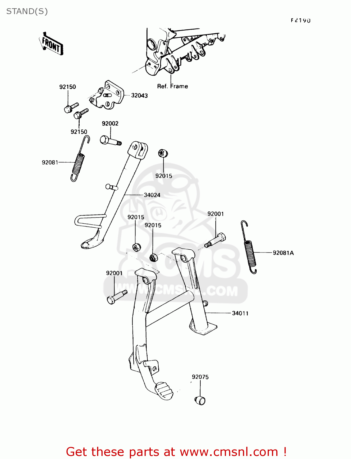 STAND(S) EX250F3 NINJA 250R 1989 USA CALIFORNIA CANADA