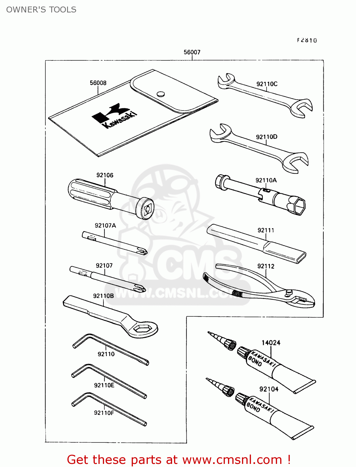 OWNER'S TOOLS EX250F3 NINJA 250R 1989 USA CALIFORNIA CANADA