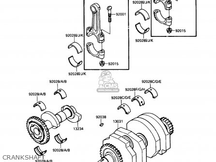 CRANKSHAFT - EX250F3 NINJA 250R 1989 USA CALIFORNIA CANADA