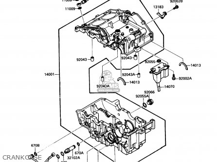 CRANKCASE - EX250F3 NINJA 250R 1989 USA CALIFORNIA CANADA