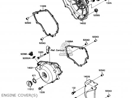 ENGINE COVER(S) - EX250F3 NINJA 250R 1989 USA CALIFORNIA CANADA
