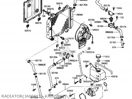 RADIATOR(JA004011-KA005002) - EX250F3 NINJA 250R 1989 USA CALIFORNIA CANADA