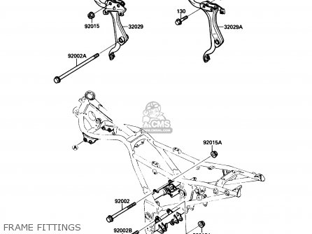 FRAME FITTINGS - EX250F3 NINJA 250R 1989 USA CALIFORNIA CANADA