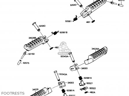 FOOTRESTS - EX250F3 NINJA 250R 1989 USA CALIFORNIA CANADA
