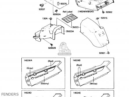 FENDERS - EX250F3 NINJA 250R 1989 USA CALIFORNIA CANADA