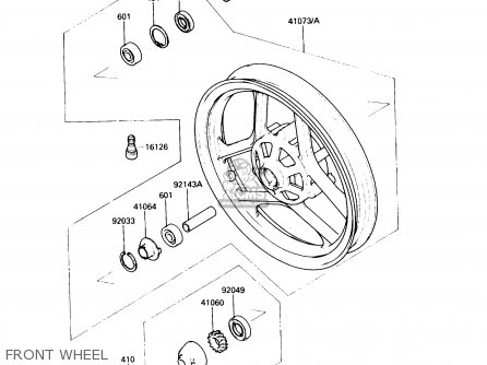 FRONT WHEEL - EX250F3 NINJA 250R 1989 USA CALIFORNIA CANADA