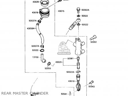 REAR MASTER CYLINDER - EX250F3 NINJA 250R 1989 USA CALIFORNIA CANADA