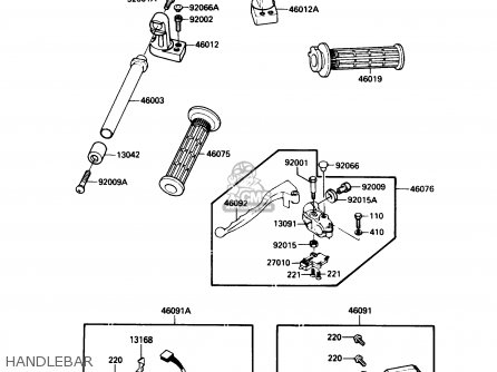 HANDLEBAR - EX250F3 NINJA 250R 1989 USA CALIFORNIA CANADA