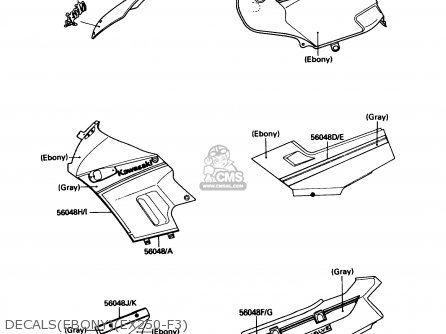 DECALS(EBONY)(EX250-F3) - EX250F3 NINJA 250R 1989 USA CALIFORNIA CANADA