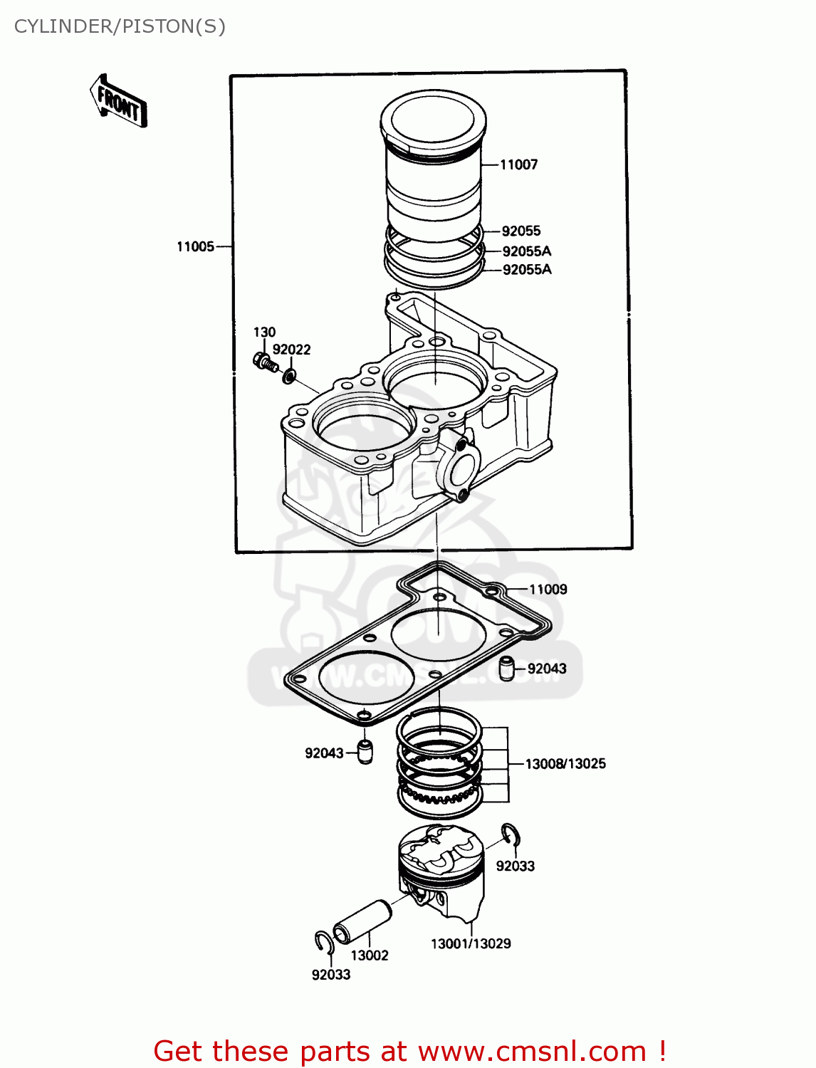 CYLINDER/PISTON(S) EX250F4 NINJA 250R 1990 USA CALIFORNIA CANADA