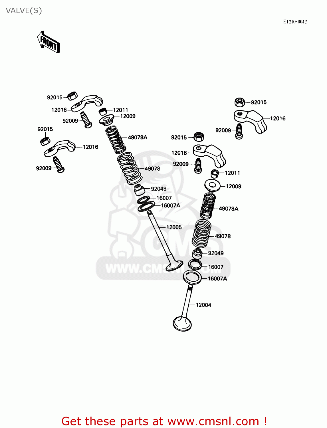 VALVE(S) EX250F4 NINJA 250R 1990 USA CALIFORNIA CANADA