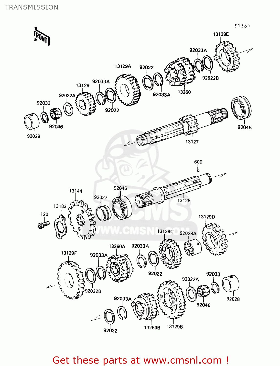 TRANSMISSION EX250F4 NINJA 250R 1990 USA CALIFORNIA CANADA
