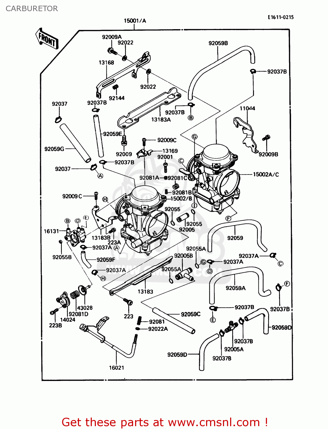 CARBURETOR EX250F4 NINJA 250R 1990 USA CALIFORNIA CANADA